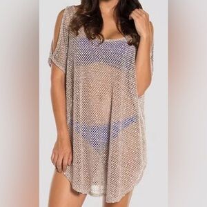 Elif by Jordan Taylor Tan Mesh Blouse